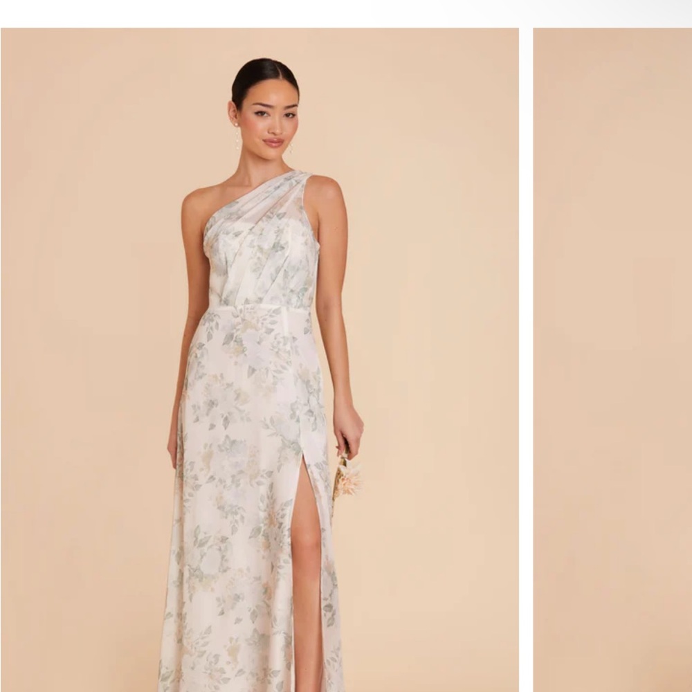 Birdy Grey One-Shoulder Floral Dress in Cream